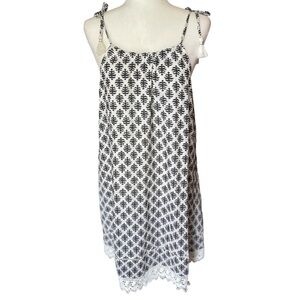 OLD Navy Tie Shoulder Midi Dress Blue, and White M